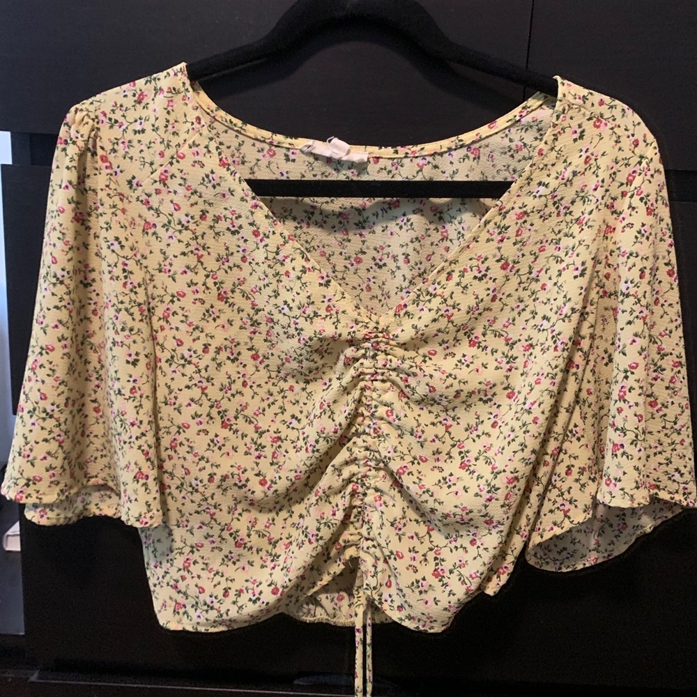Pacsun Yellow Crop Top T-shirt La Hearts